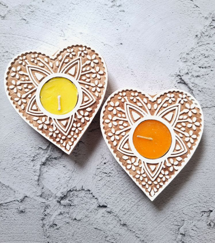 Block Print Candle Holders