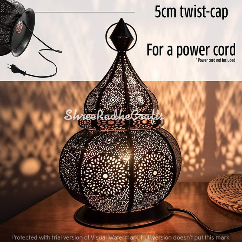 Moroccan Lantern for Candles and Electric Lights Indoors and Outdoors Decor Wind Resistant Arabian Oriental Style