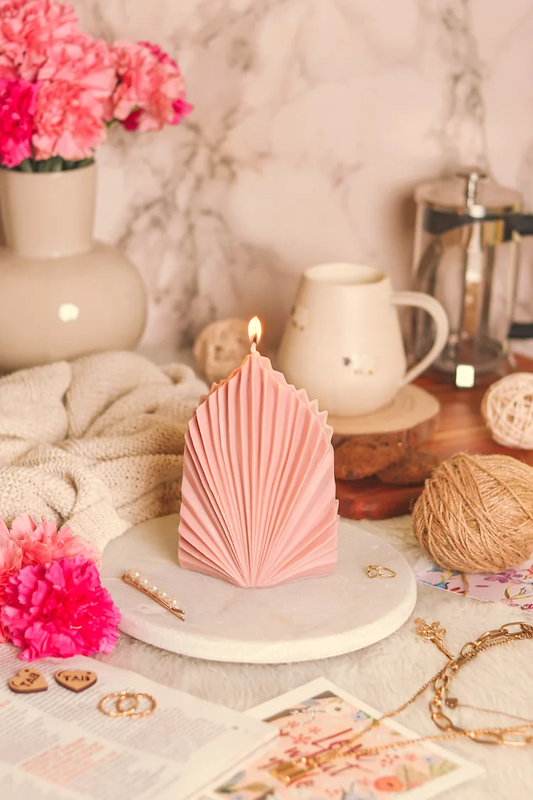 Paper Fan Natural Soy Candle - Dust Pink